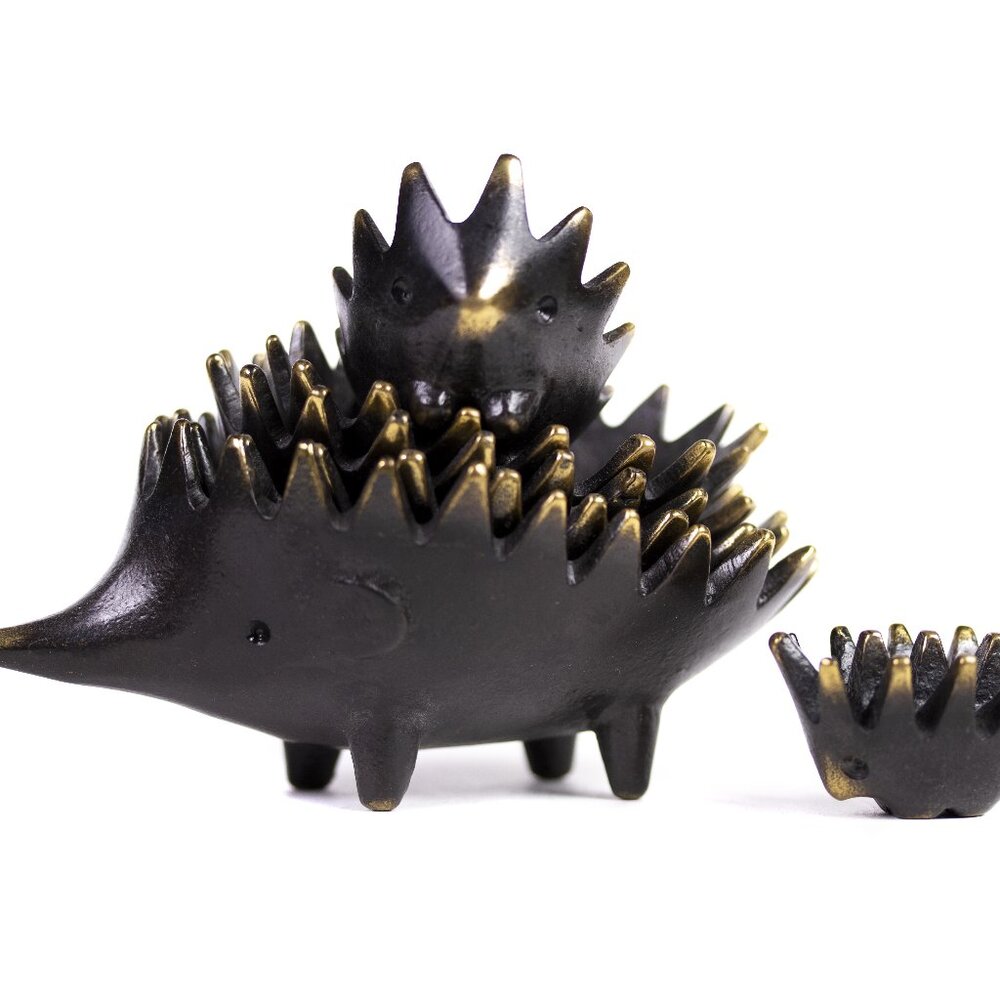 Vintage Walter Bosse Hedgehog Ashtray - Brass - Picture 5 of 12